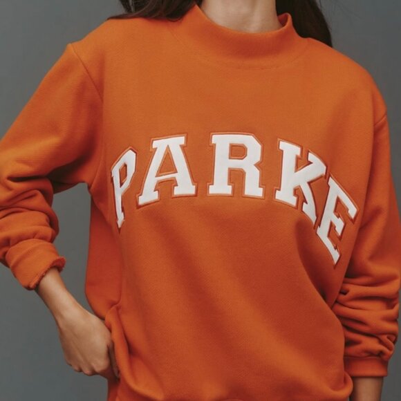NWT PARKE Varsity Mock Neck Sweatshirt - Picture 1 of 4